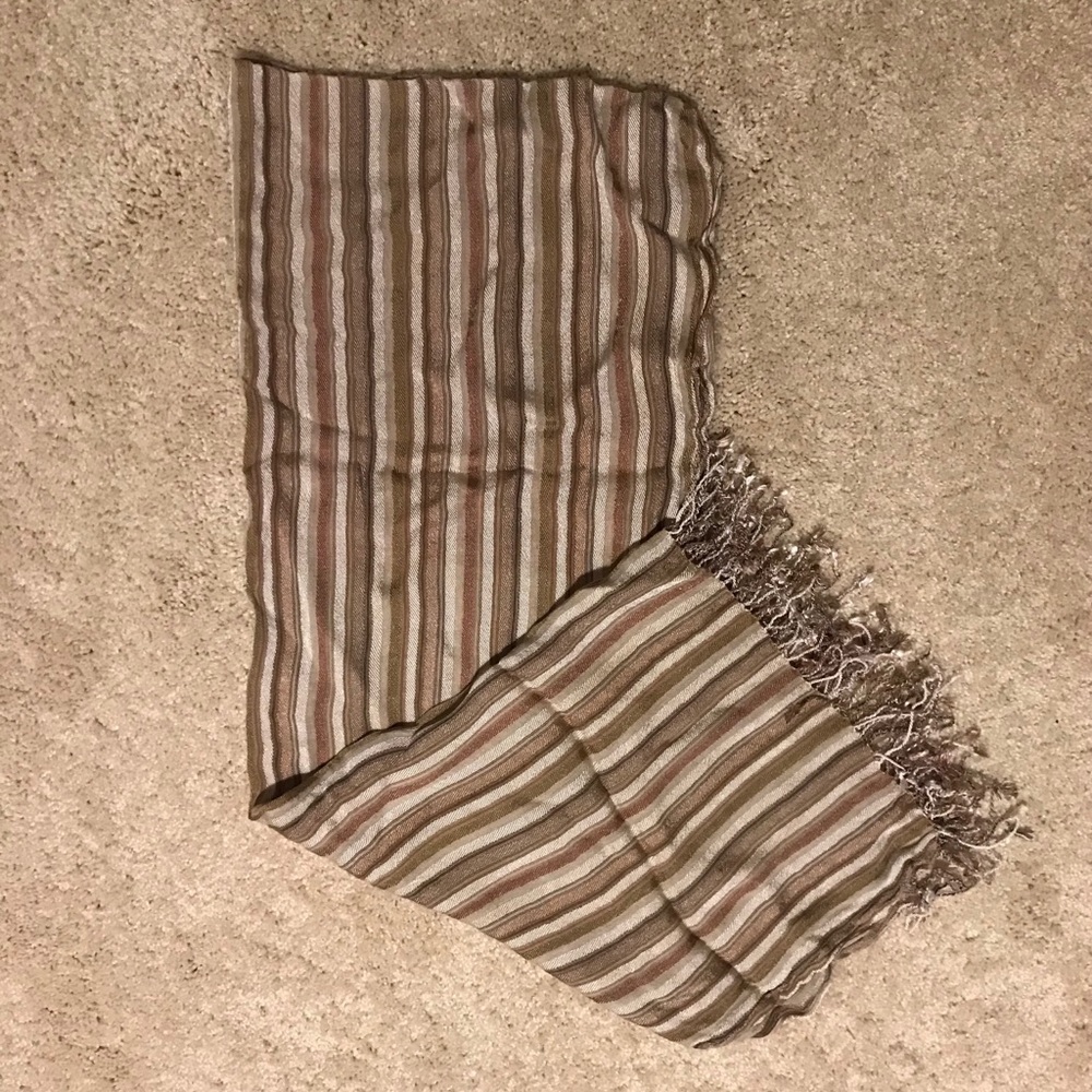 Beige stripe scarf